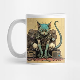 Futuristic Bio Synth Steampunk Future Cat Mug